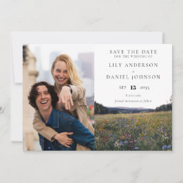 Wildflowers Floral Meadow Photo Wedding Save The Date