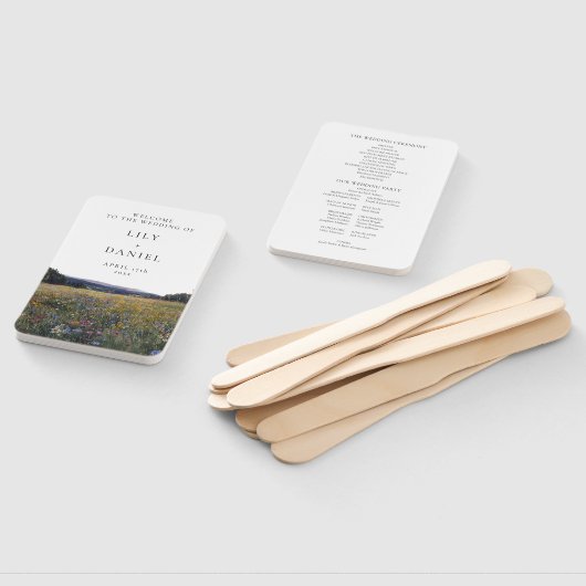 Wildflowers Floral MeadowWedding Program Fächer (Non-assembled)