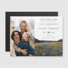 Wildflowers Floral Photo Wedding Save The Date Magneteinladung