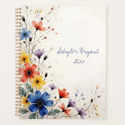Wildflowers Floral Spiral-bound Spring Botanical Planer (Vorderseite)