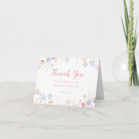 WILDFLOWERS Floral spring Thank you card Dankeskarte (Vorderseite)