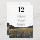 Wildflowers Floral Table Number Seating Chart Einladung (Vorne/Hinten)