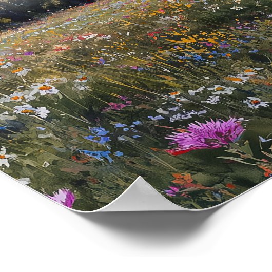 Wildflowers Floral Wedding Seating Chart Poster (Ecke)