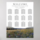 Wildflowers Floral Wedding Seating Chart Poster (Vorne)