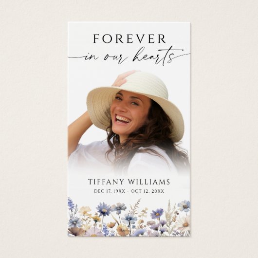 Wildflowers Forever In Our Hearts Prayer Card (Vorderseite)
