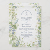 Wildflowers Garden QR Code Wedding Invitation Einladung (Vorne/Hinten)