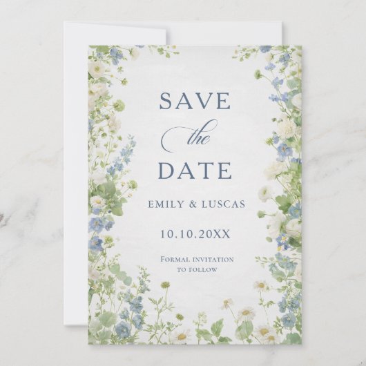  Wildflowers Garden Wedding Save The Date (Vorderseite)