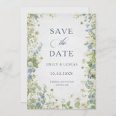  Wildflowers Garden Wedding Save The Date (Vorne/Hinten)