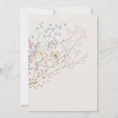 wildflowers grey beige background First Communion Einladung (Rückseite)