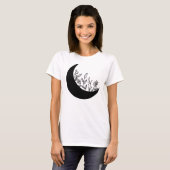 Wildflowers Growing from Moon Illustration T-Shirt (Vorne ganz)