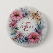 Wildflowers Happy Mother's Day Button (Vorderseite)