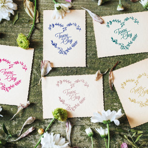 Wildflowers Heart Tears of Joy Wedding Quote Gummistempel