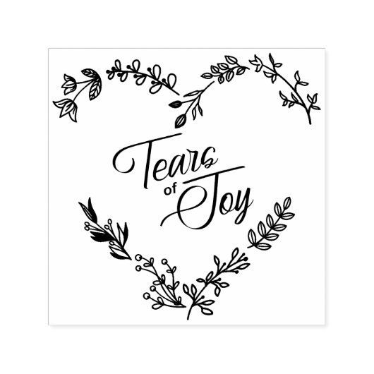 Wildflowers Heart Tears of Joy Wedding Quote Permastempel (Design)