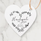 Wildflowers Heart with Handmade with Love Quote Geschenkanhänger (Rückseite)