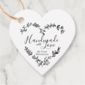 Wildflowers Heart with Handmade with Love Quote Geschenkanhänger (Vorderseite)