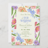 Wildflowers-Hochzeit Save The Date (Vorderseite)