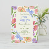 Wildflowers-Hochzeit Save The Date (Stehend Vorderseite)