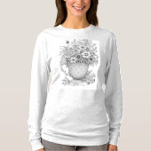 Wildflowers in Patterned Teacup T-Shirt (Vorderseite)