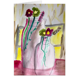 Wildflowers in vase abstract art