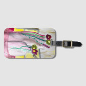 Wildflowers in vase abstract art gepäckanhänger (Vorderseite (Horizontal))