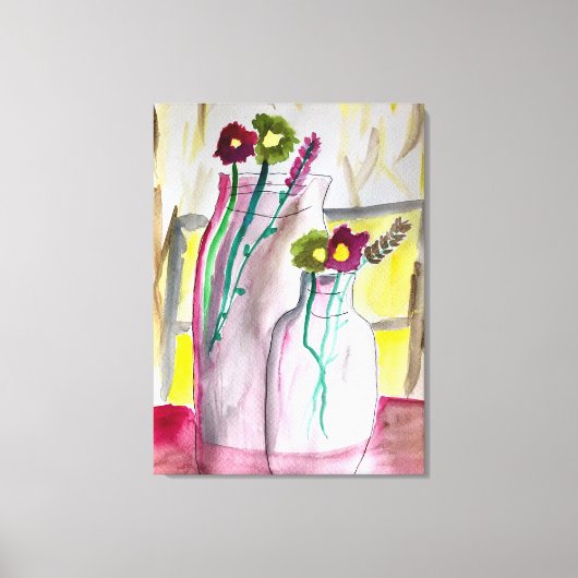 Wildflowers in vase abstract art leinwanddruck (Vorderseite)