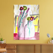 Wildflowers in vase abstract art leinwanddruck (Insitu (Wohnzimmer))