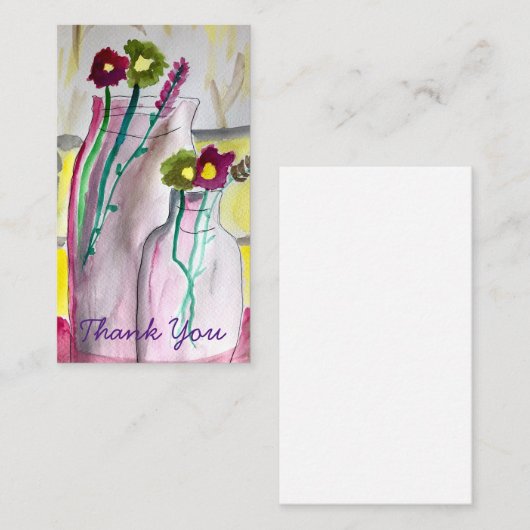 Wildflowers in vase abstract art mitteilungskarte (Vorne/Hinten)
