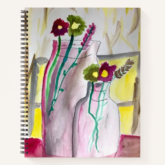 Wildflowers in vase abstract art notizblock (Vorderseite)