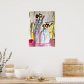 Wildflowers in vase abstract art poster (Küche)
