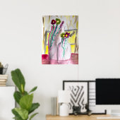 Wildflowers in vase abstract art poster (Heimbüro)