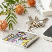 Wildflowers in vase abstract art schlüsselanhänger (Seite)