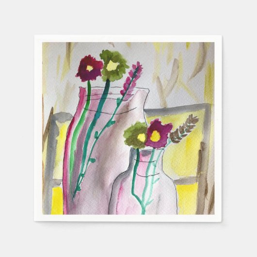 Wildflowers in vase abstract art serviette (Vorderseite)