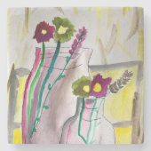 Wildflowers in vase abstract art steinuntersetzer (Vorderseite)