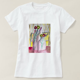 Wildflowers in vase abstract art T-Shirt
