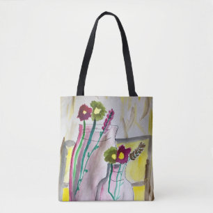 Wildflowers in vase abstract art tasche