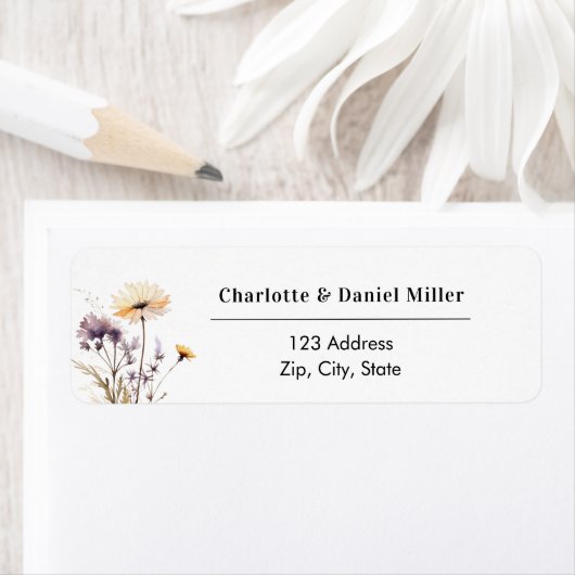 Wildflowers ivory purple return address (Insitu)