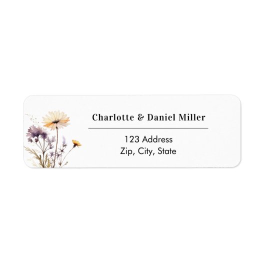 Wildflowers ivory purple return address (Vorne)