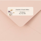 Wildflowers ivory purple return address