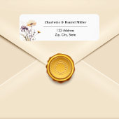 Wildflowers ivory purple return address