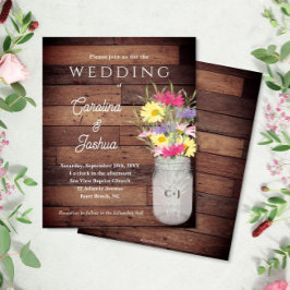 Wildflowers Jar Spring Garden Wedding Invitation