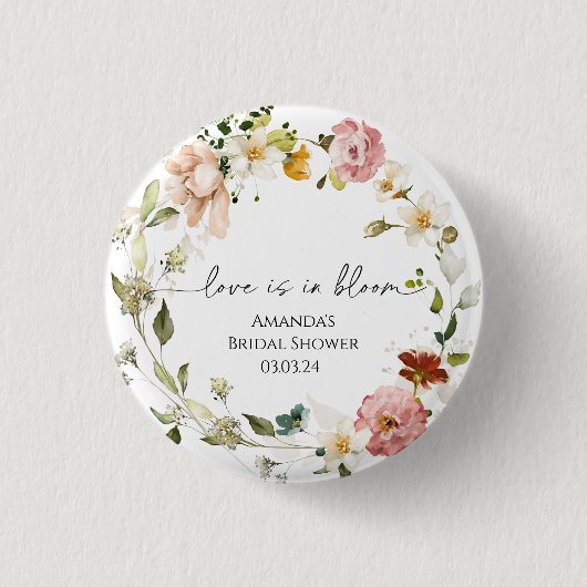 Wildflowers Liebe ist in Blüte Button (Vorderseite)