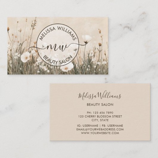 Wildflowers Logo Visitenkarte (Vorne/Hinten)