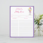 Wildflowers Mason Jar Purple & Pink Recipe Sheets (Stehend Vorderseite)