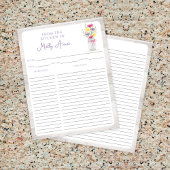 Wildflowers Mason Jar Purple Rustic Recipe Sheets