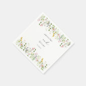 Wildflowers Minimalist Elegant Wedding Script Serviette (Ecke)