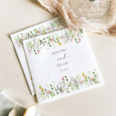 Wildflowers Minimalist Elegant Wedding Script Serviette