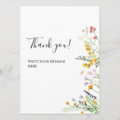 Wildflowers modern Thank you table sign Menükarte (Vorderseite)