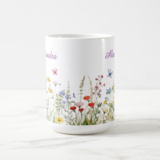 Wildflowers Name Mug Kaffeetasse (Mittel)