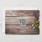 Wildflowers on Wood String Lights Rustic Wedding Einladung (Rückseite)