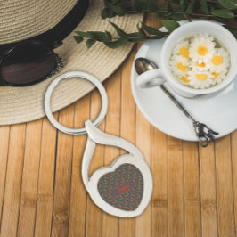 Wildflowers pattern name grey Metal Keychain Schlüsselanhänger